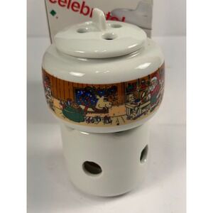 Vintage Celebrate! Christmas Santa's Workshop Ceramic Potpourri Simmerer 3-Piece